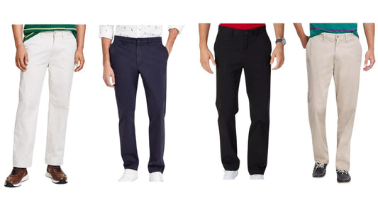 Nautica Men's Classic-Fit Stretch Solid Flat-Front Chino Deck Pants
