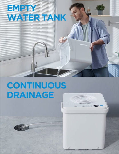Midea Cube Dehumidifier for Basement, Crawlspace, Drain Hose Included, Smart Control