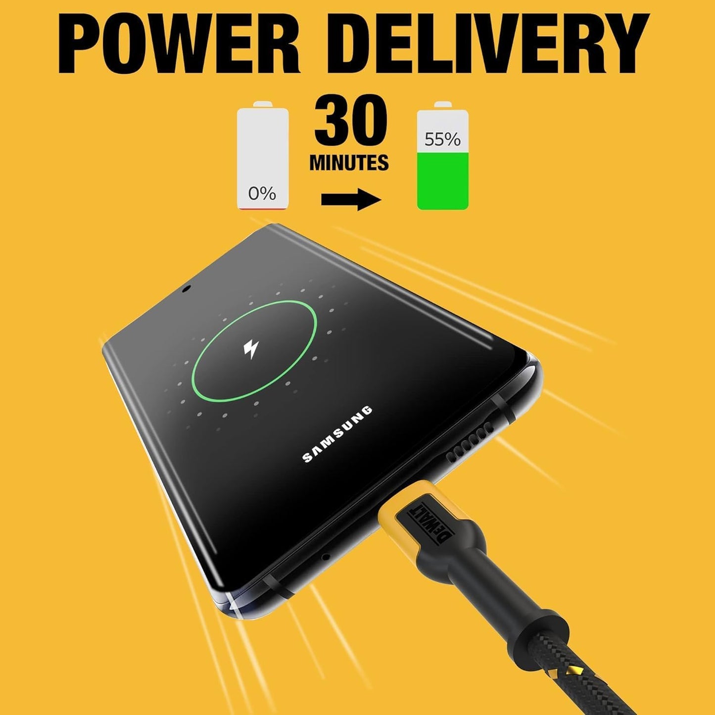 Dewalt Usb C Charging Cable Usb Type C Android Ipad Plastic