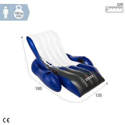 Intex Durable 18 Gauge Vinyl Inflatable Comfortable Pool Float Recliner Lounges