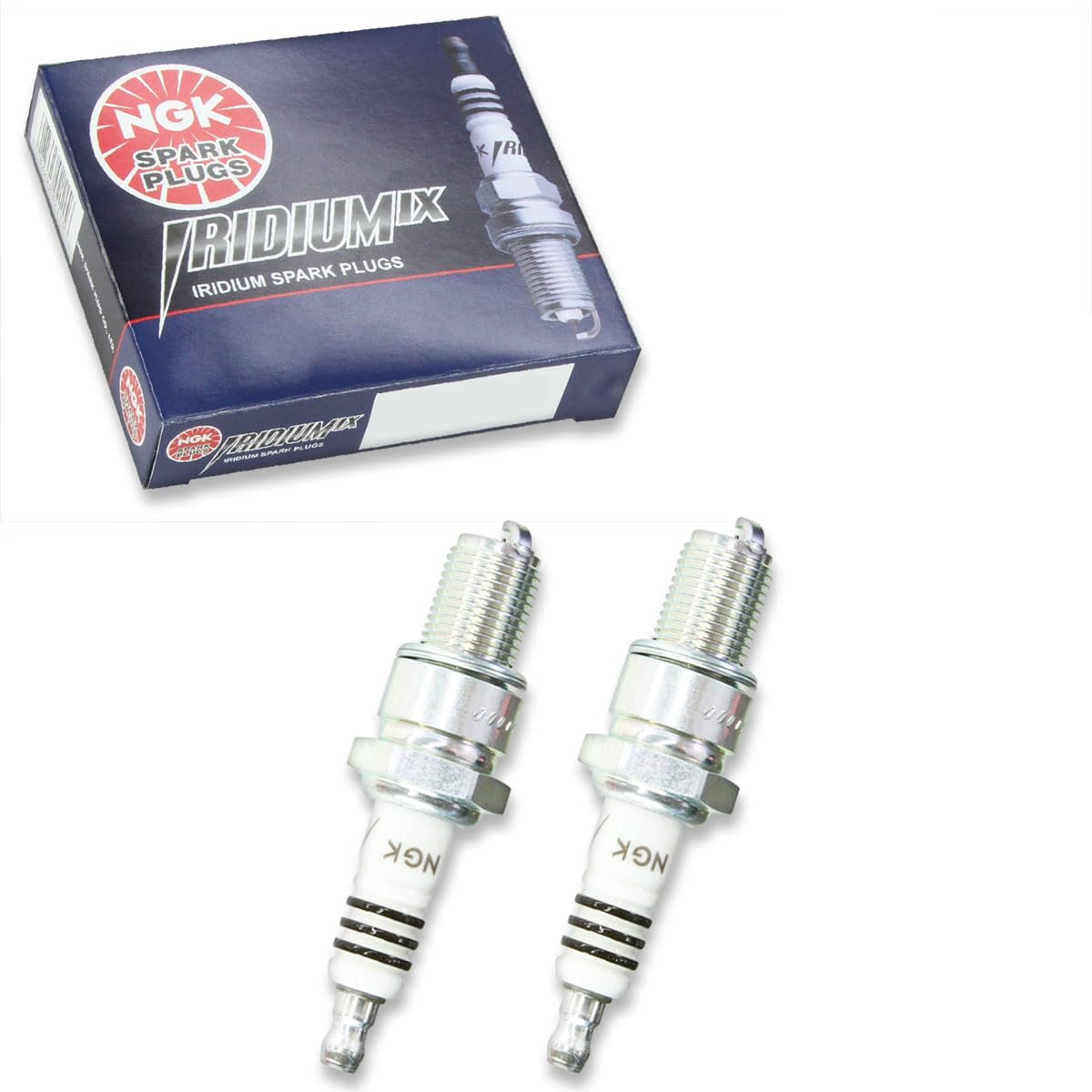 NGK Spark Plug Set 708.56.32 - Iridium Replacement - BR9EIX 3981 - Set 2 Pieces -