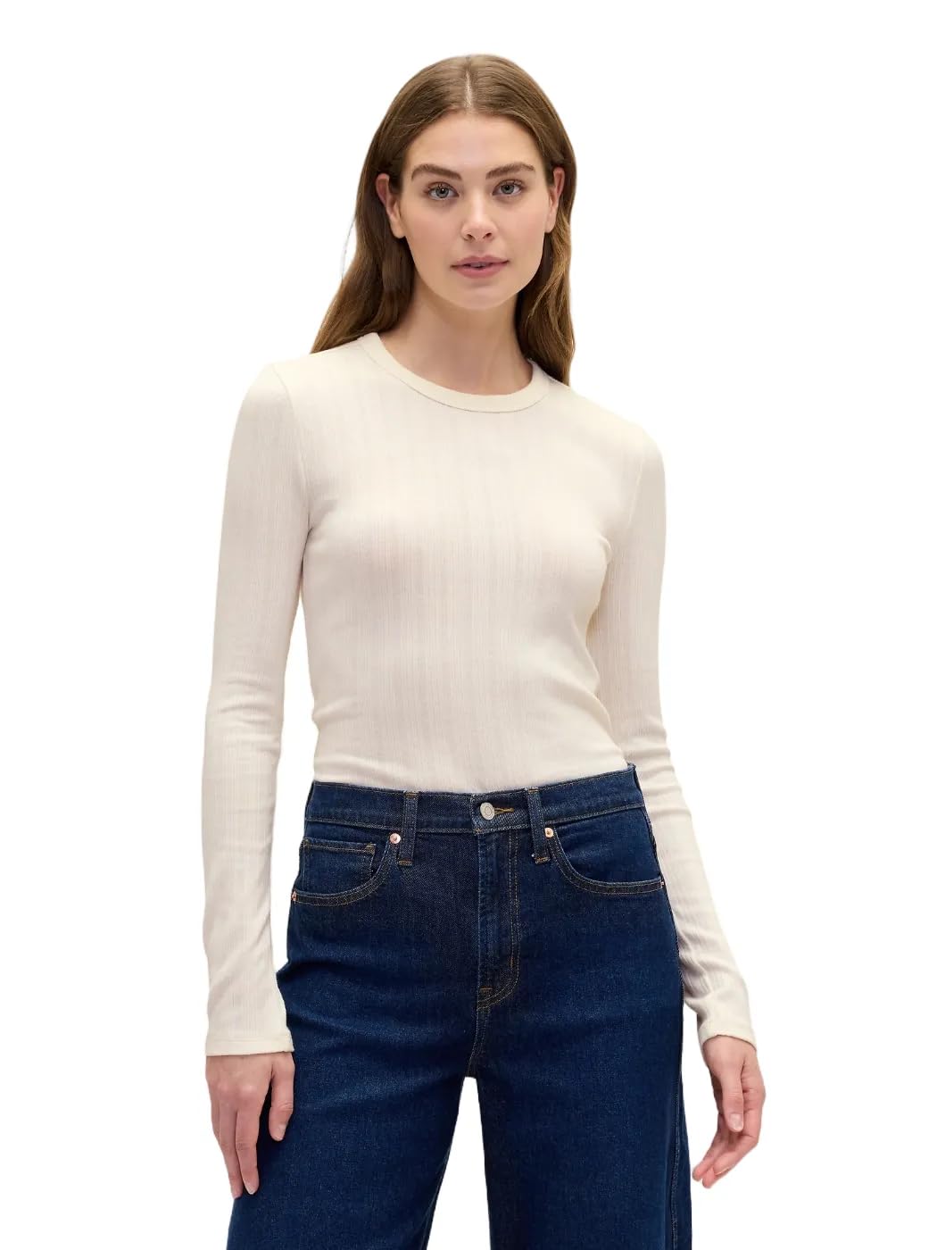 GAP Womens Cozy Ribbed Crewneck Pullover