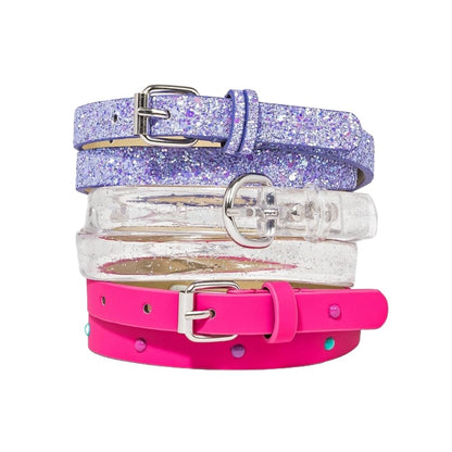 Cat & Jack Girls' 3pk Belts Set - (Multicolor, Small)