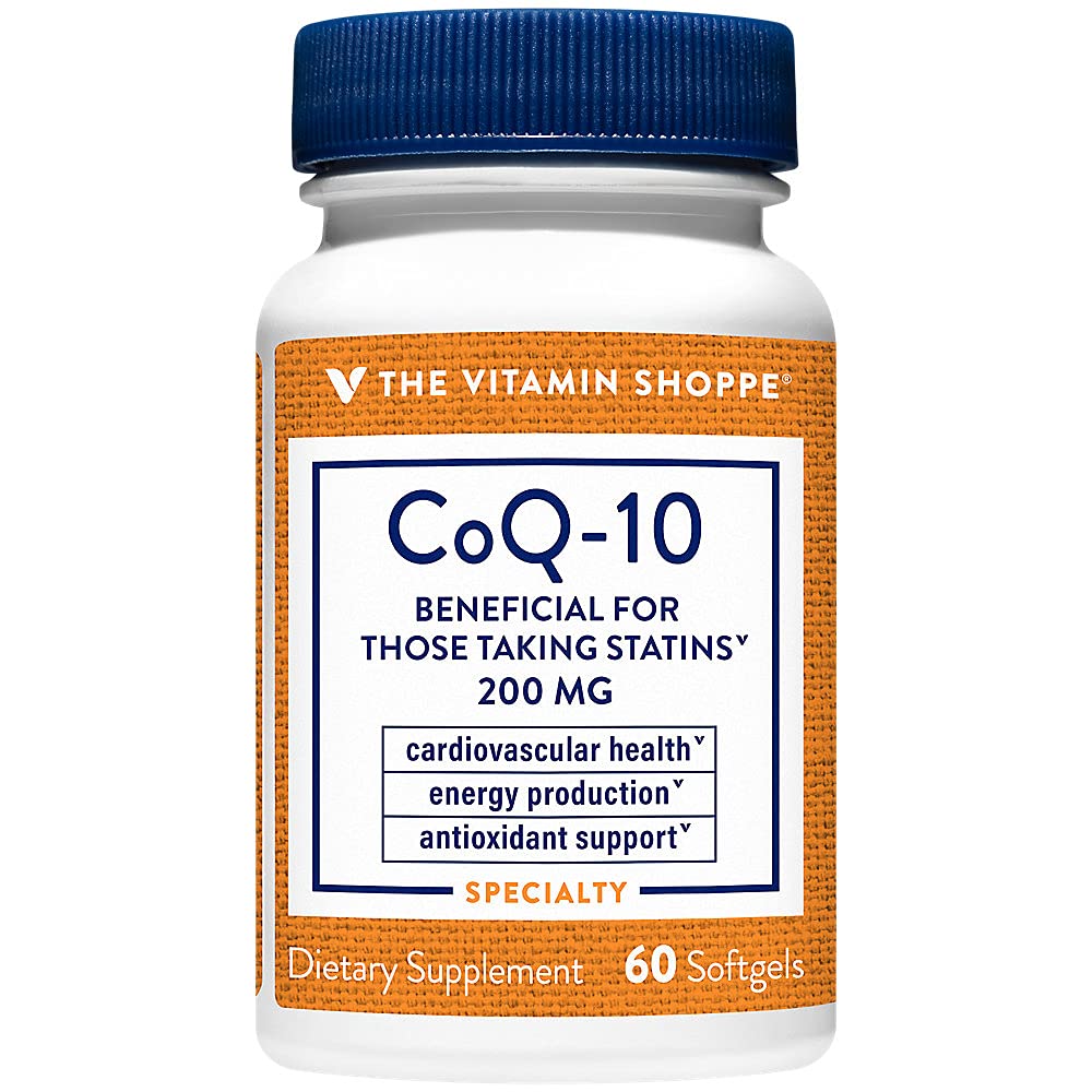The Vitamin Shoppe Ubiquinol CoQ-10 200mg - Beneficial for Those Taking Statins – Supports Heart & Cellular Health and Healthy Energy Production, Essential Antioxidant – Once Daily