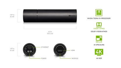 NVIDIA SHIELD Android TV Streaming Media Player; 4K HDR, live sports, Dolby Vision-Atmos, AI-enhanced upscaling, GeForce NOW cloud gaming, Google Assistant Built-In, Works with Alexa