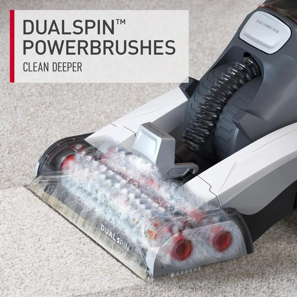 Hoover Dual Spin Pet Plus Carpet Cleaner Machine, Upright Shampooer, FH54020, White, Large