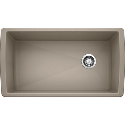 BLANCO Diamond Silgranit Super Single Undermount Kitchen Sink, 33.5" L X 18.5" W