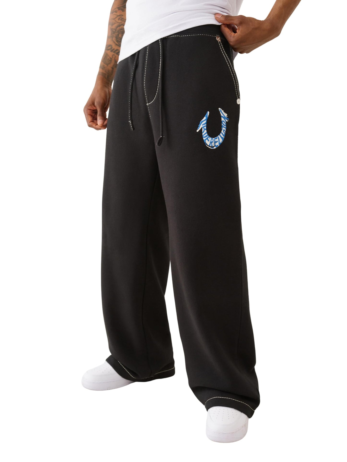 True Religion Men's HS Paint Baggy Big T Sweatpants
