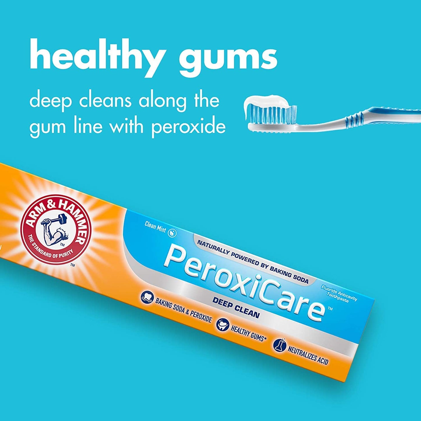 Arm & Hammer PeroxiCare Healthy Gums Toothpaste, Baking Soda & Peroxide, Fresh