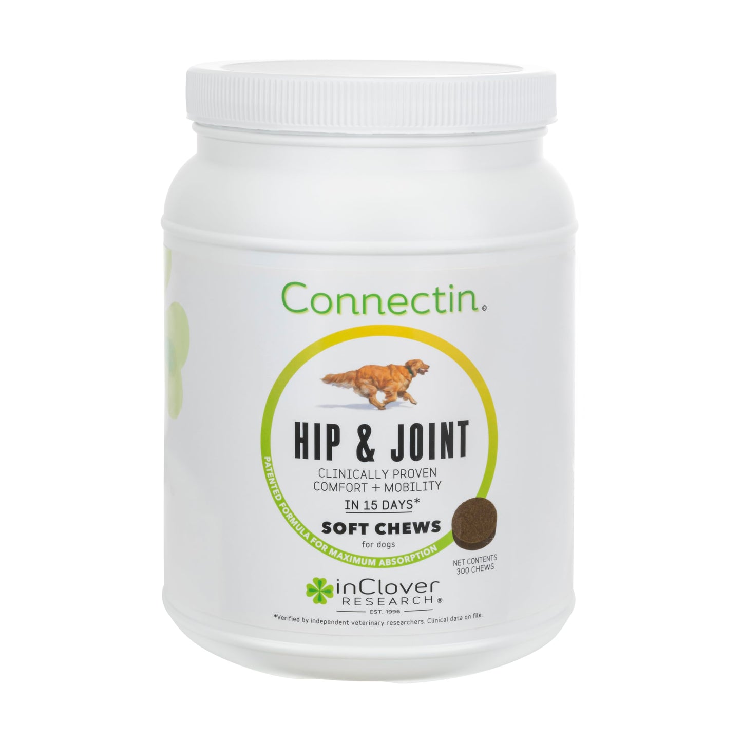 In Clover Connectin Hip and Joint Supplement for Cats, Combines Glucosamine, Chondroitin and Hyaluronic Acid with Herbs, Patented and Clinically Tested to Work in 15 Days