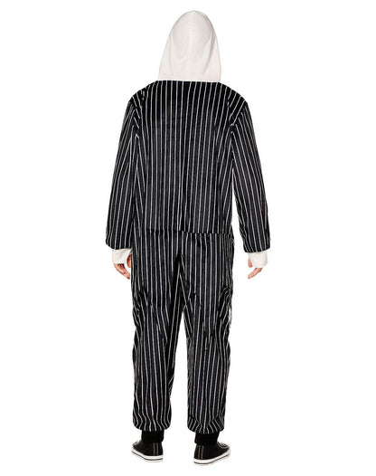 Spirit Halloween Men's Jack Skellington Hooded Jumpsuit Costume - NEW, L