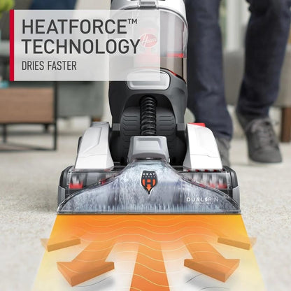 Hoover Dual Spin Pet Plus Carpet Cleaner Machine, Upright Shampooer, FH54020, White, Large