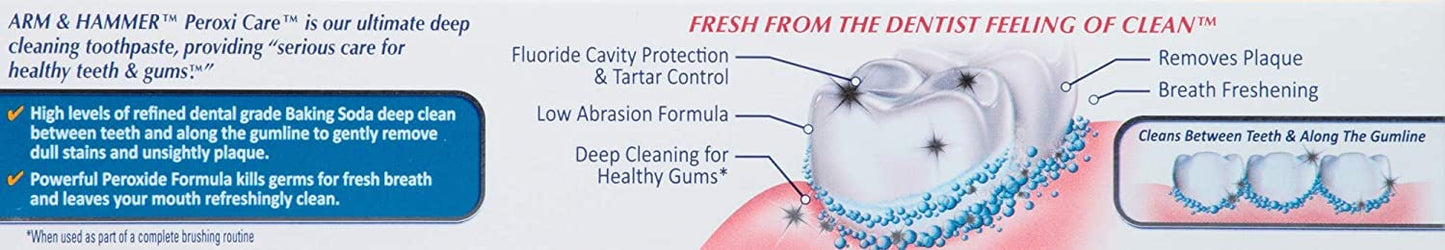Arm & Hammer PeroxiCare Healthy Gums Toothpaste, Baking Soda & Peroxide, Fresh