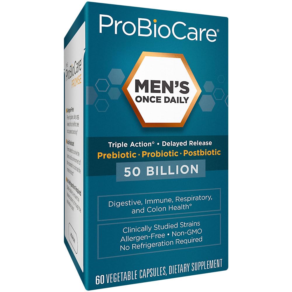 Men's Once Daily Probiotic - Digestive Health - 50 Billion CFUs (60 Capsules)
