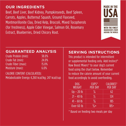 Instinct Raw Boost Mixers Freeze Dried Raw Dog Food Topper, Grain Free (Pack of 6)