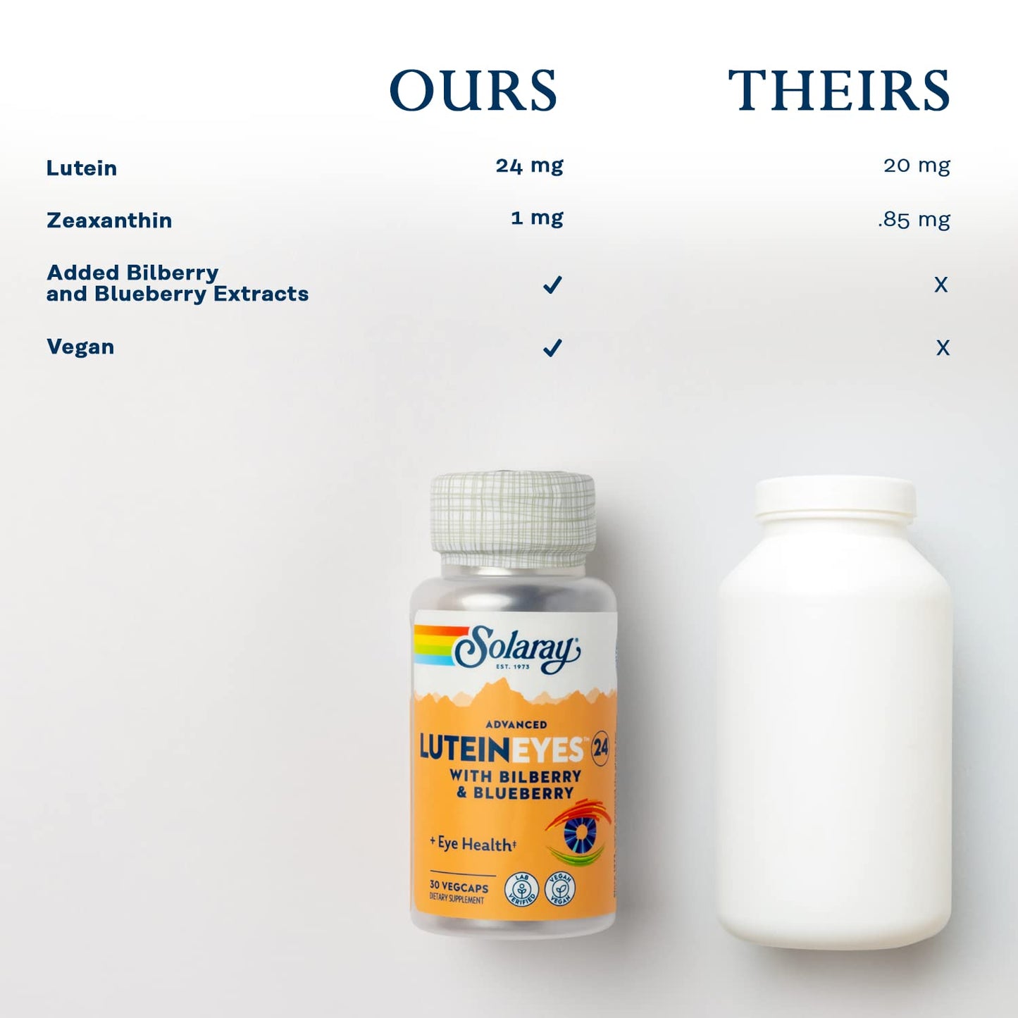 SOLARAY Capsules Lutein Eye Health Vegan/Vegetarian Bottle No