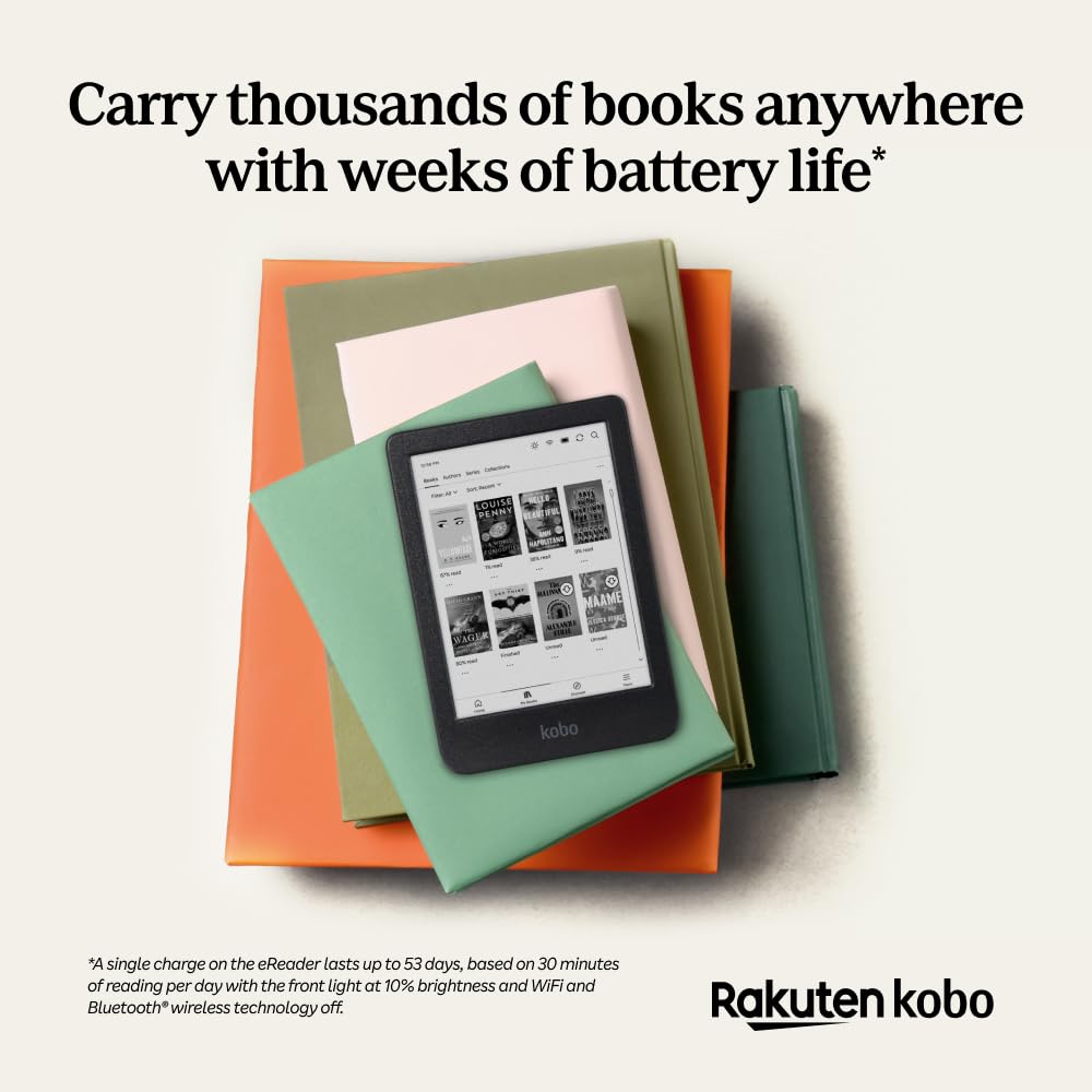 Kobo Clara BW | eReader | 6” Glare-Free Touchscreen with ComfortLight PRO