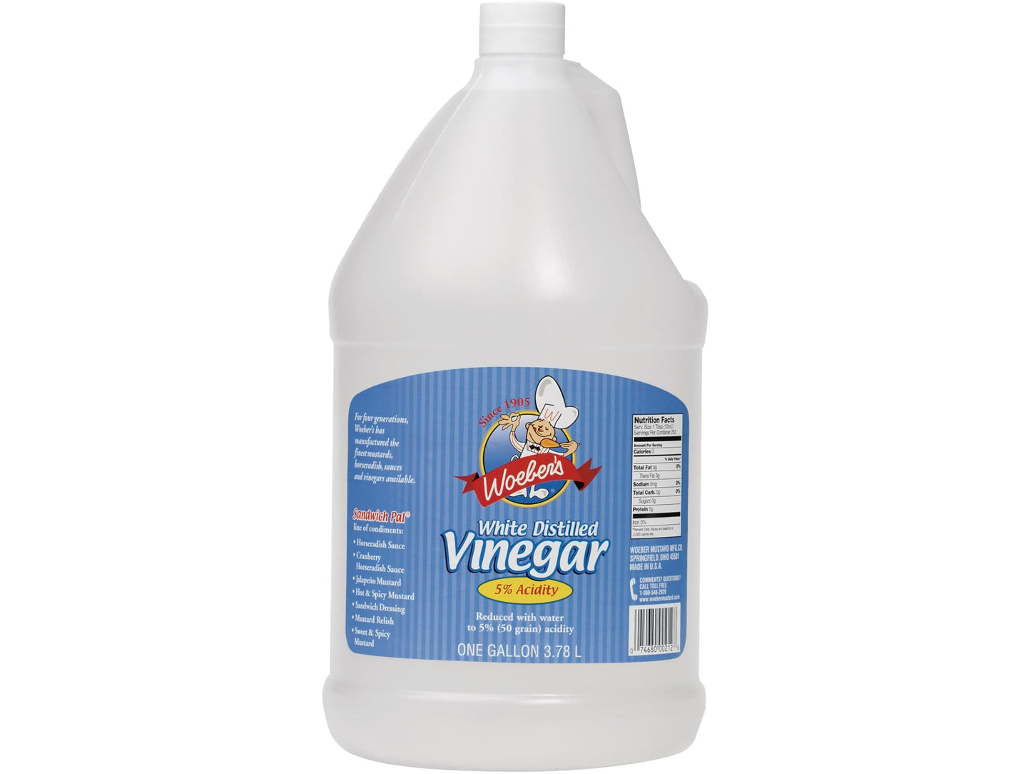 Woeber's 5 Percent White Distilled Vinegar 1 Gallon