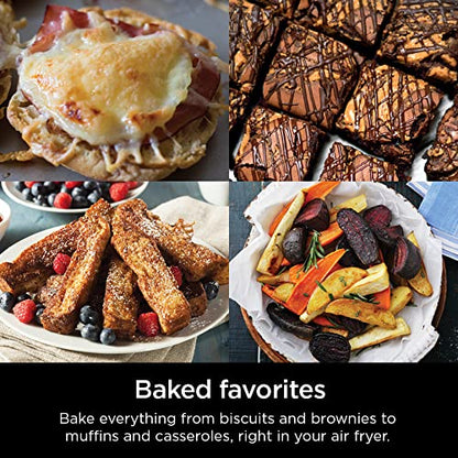 Ninja AF101 Air Fryer that Crisps, Roasts, Reheats, & Dehydrates, for Quick, Easy Meals, 4 Quart Capacity, & High Gloss Finish, Grey