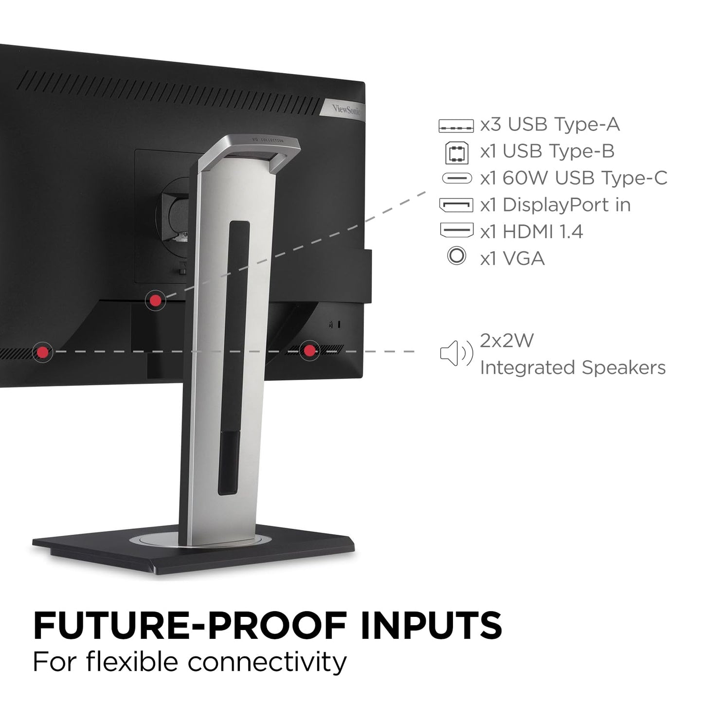 ViewSonic VG245 24 Inch IPS 1080p Monitor Designed for Surface with Advanced Er