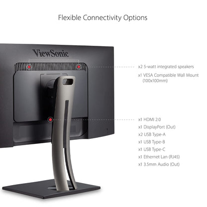 ViewSonic 1440p Ultrawide ColorPro Monitor, Curved Display with 100% sRGB and P