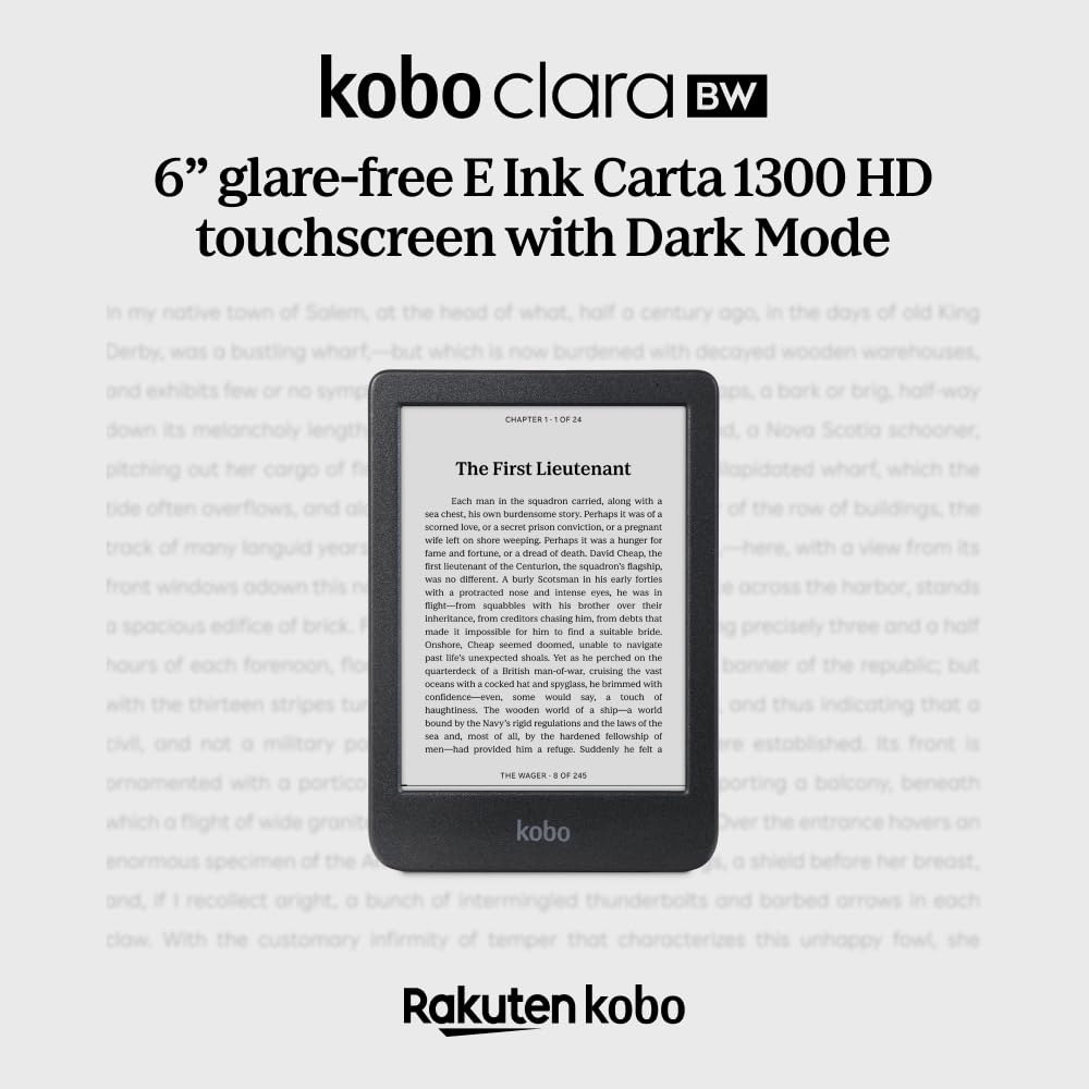 Kobo Clara BW | eReader | 6” Glare-Free Touchscreen with ComfortLight PRO