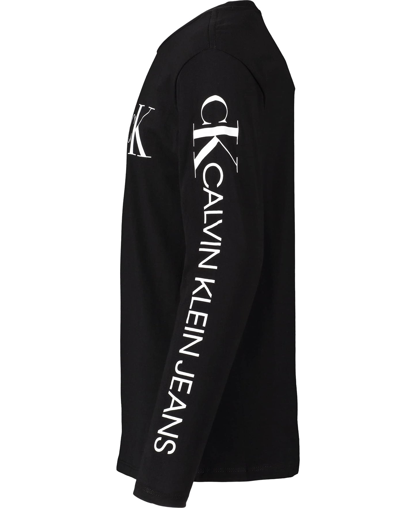 Calvin Klein Boys' Long Sleeve Crew Neck T-Shirt, Soft, Comfortable, Relaxed Fit