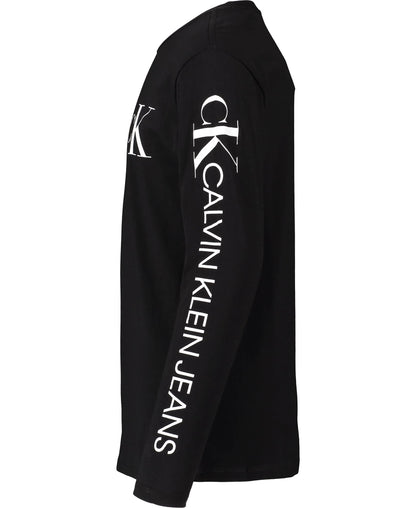 Calvin Klein Boys' Long Sleeve Crew Neck T-Shirt, Soft, Comfortable, Relaxed Fit