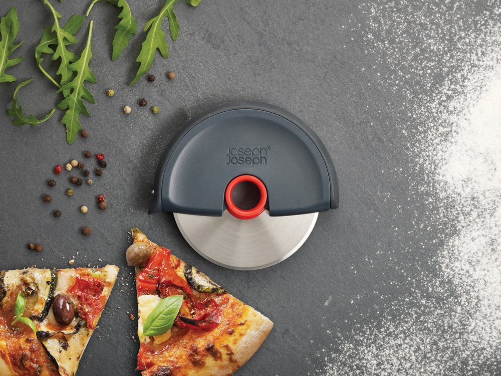 Joseph Joseph Disc Easy-Clean Pizza Wheel, Grey/Red