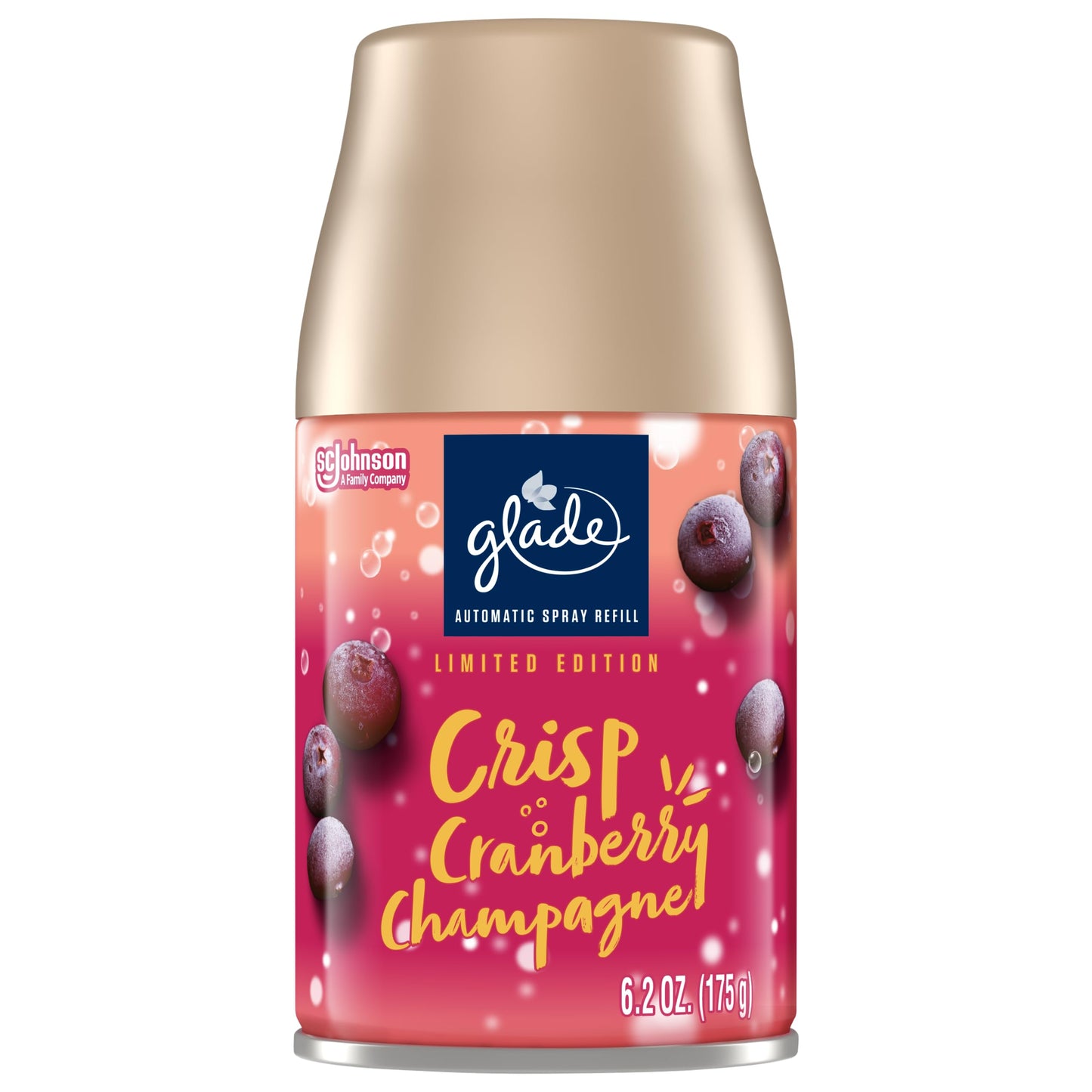 Glade Automatic Spray Refill, Air Freshener for Home and Bathroom, Crisp Cranberry Champagne, 6.2 Oz
