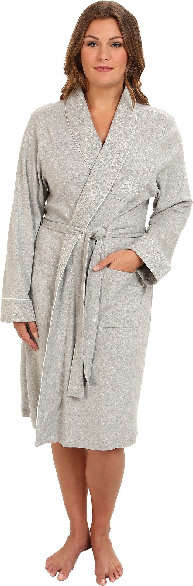 Lauren Ralph Lauren Plus Size Essentials Quilted Collar and Cuff Robe