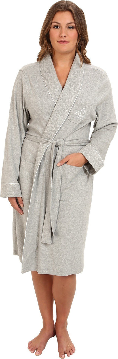 Lauren Ralph Lauren Plus Size Essentials Quilted Collar and Cuff Robe