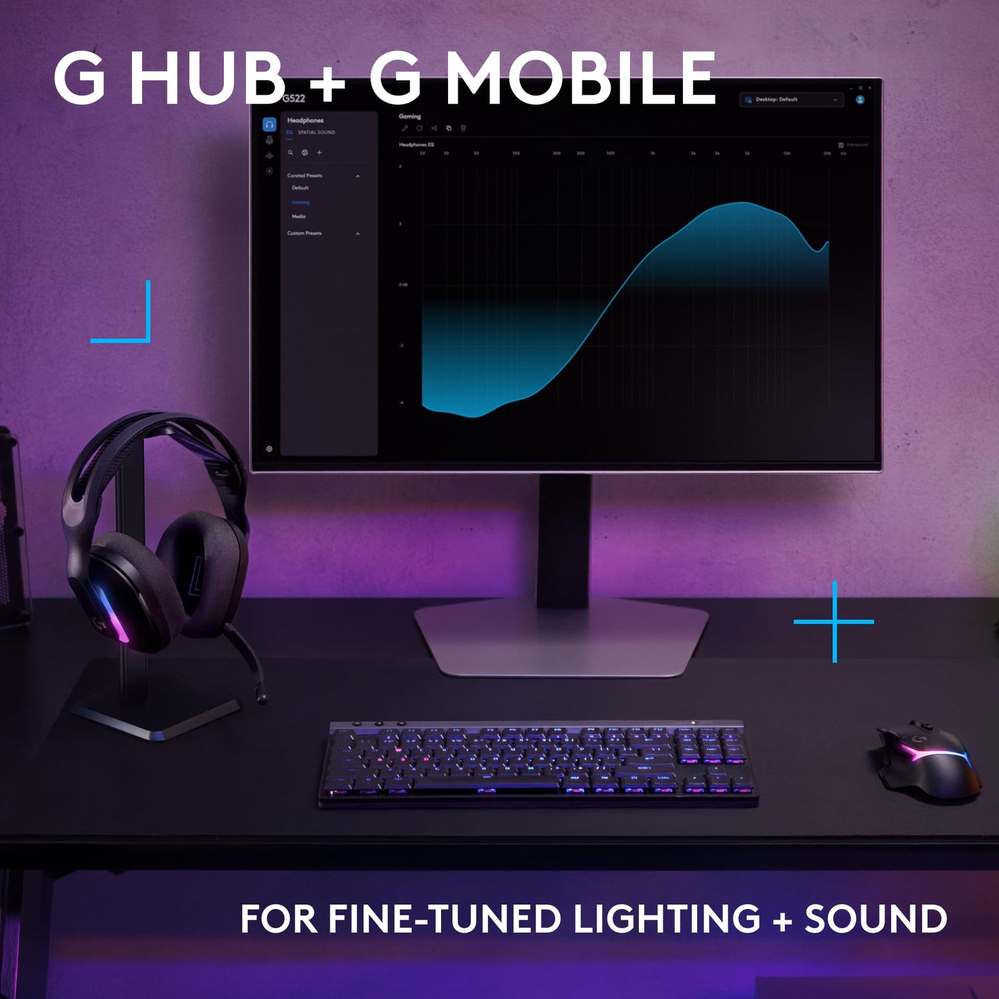 Logitech G522 Lightspeed Wireless Gaming Headset, LIGHTSYNC RGB, Full Bandwidth