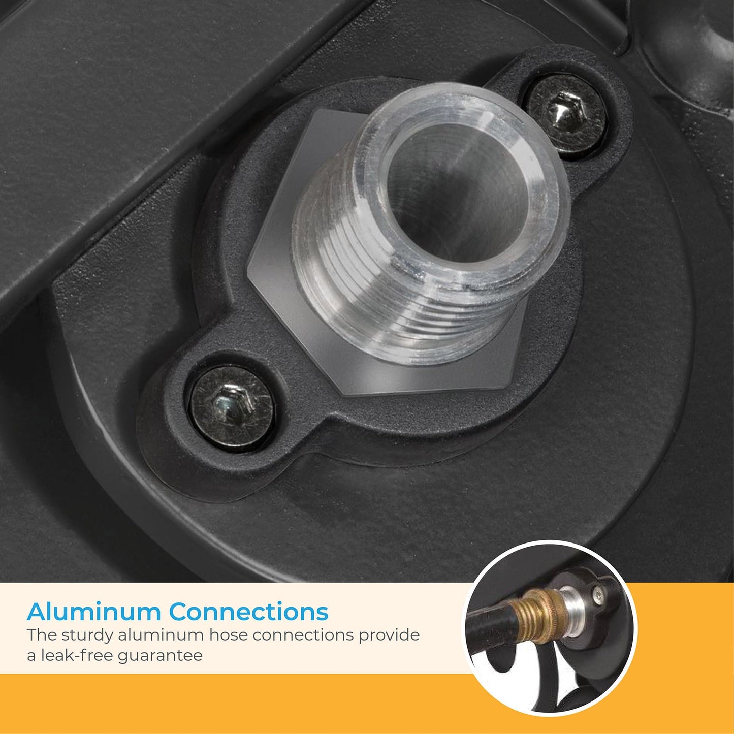 Suncast Metal Decorative Hose Cart with Flat-Free Wheels and Foot Caps, Stylish Garden Hose Reel Cart for of Standard Vinyl Hose