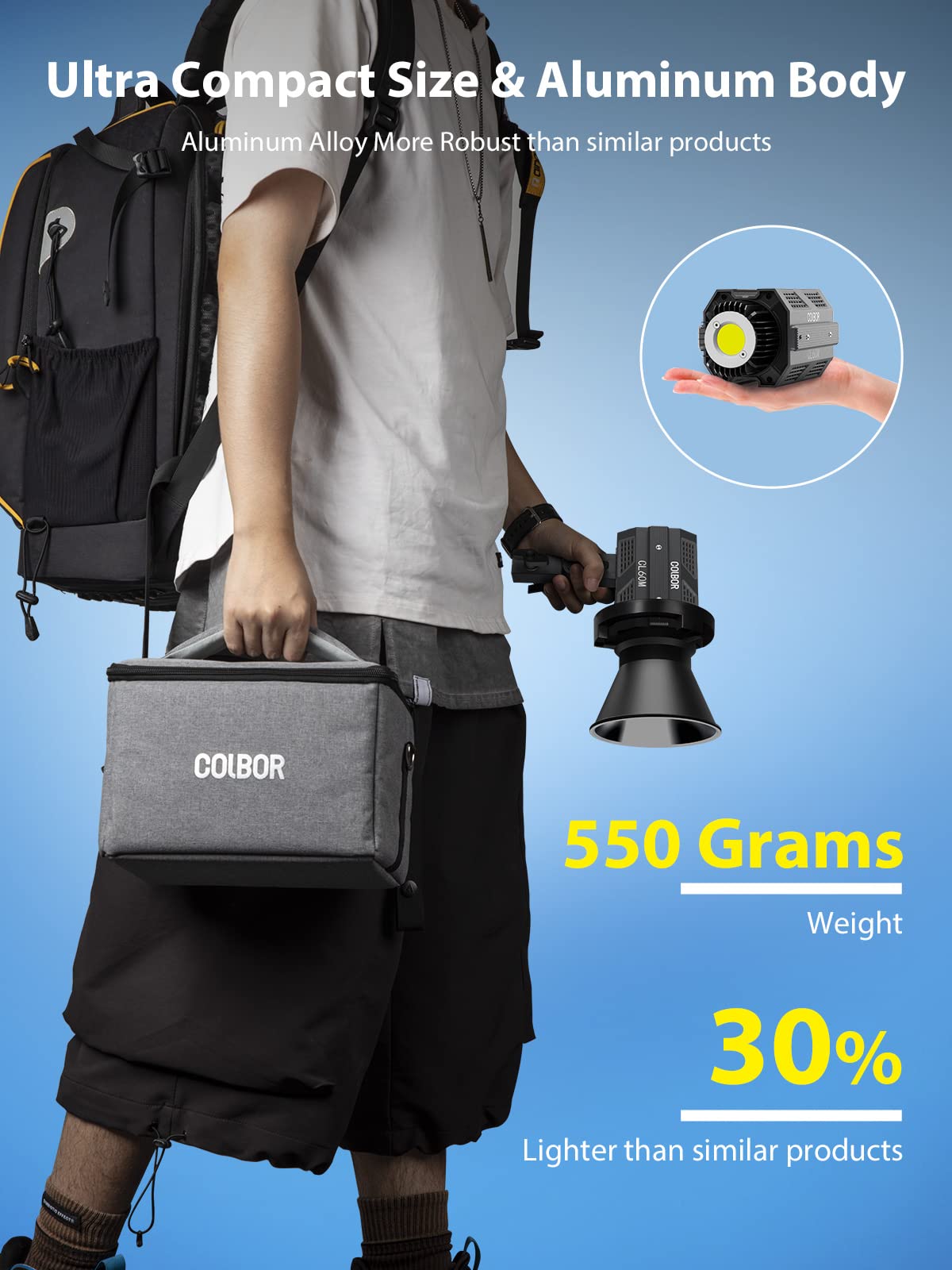 Colbor CL60R 65W RGB COB LED Video Light