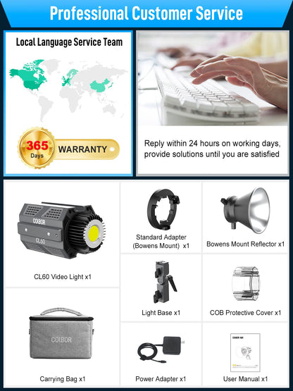 Colbor CL60R 65W RGB COB LED Video Light