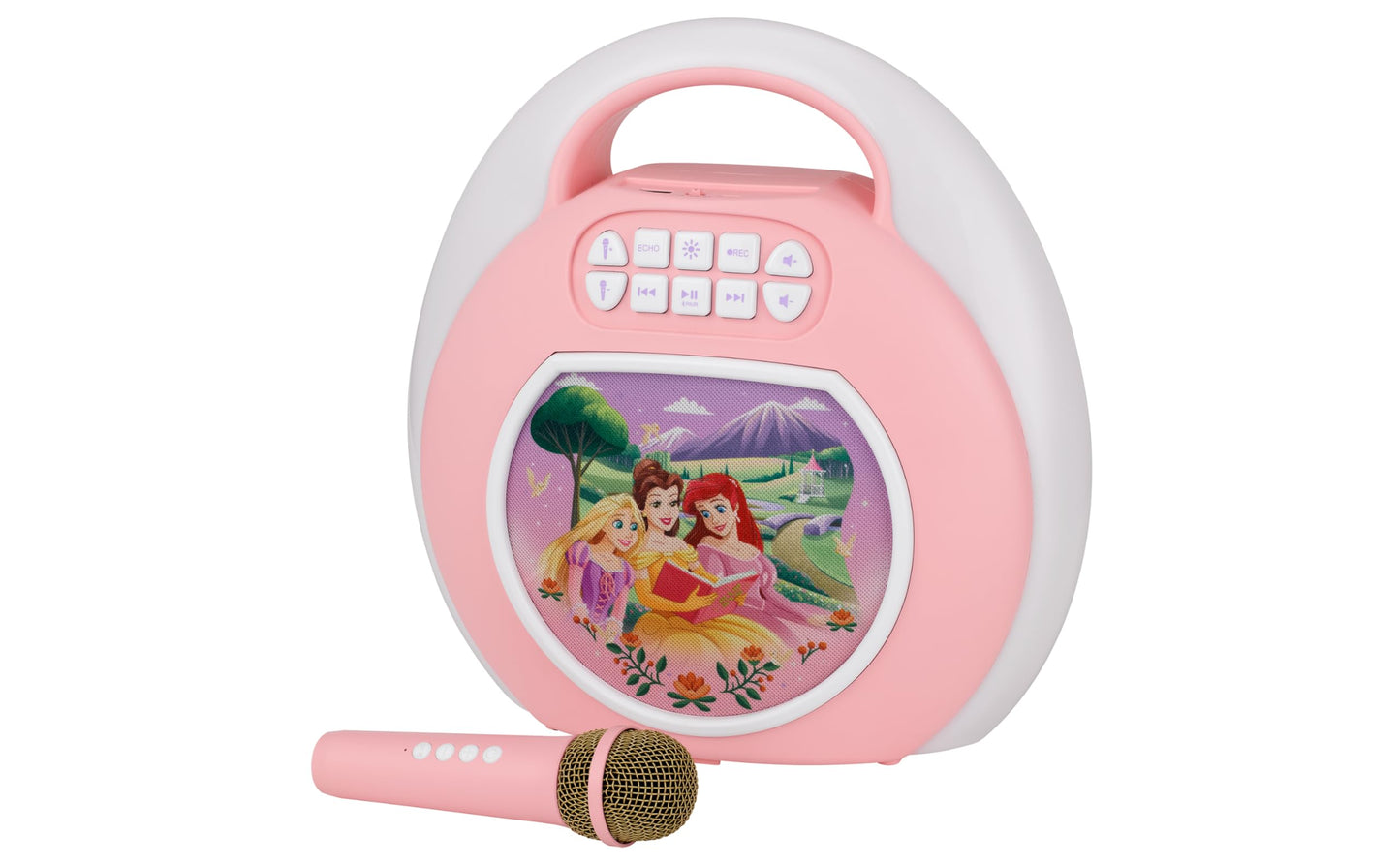 Disney Princess Karaoke Machine for Kids, Bluetooth Speaker with Wireless Microphone Designed for Fans of Disney Toys