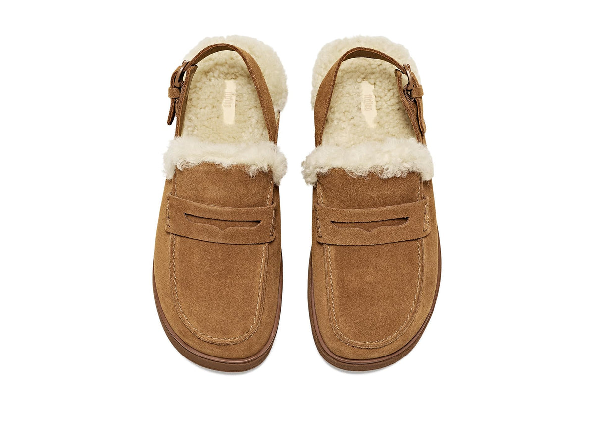 FitFlop Women's Gen-FF Suede Shearling Loafer Back-Strap Mules