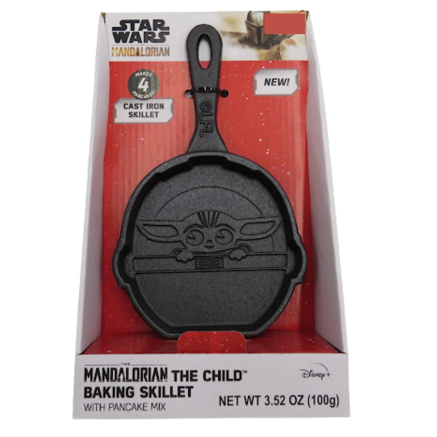 Star Wars DIY Pancake Making Kit, Mandalorian The Child Shaped Cast Iron Skillet with Mix for Pancakes, Baking Gift Sets, 3.52 Ounces