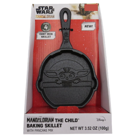 Star Wars DIY Pancake Making Kit, Mandalorian The Child Shaped Cast Iron Skillet with Mix for Pancakes, Baking Gift Sets, 3.52 Ounces