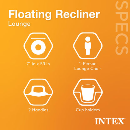 Intex Durable 18 Gauge Vinyl Inflatable Comfortable Pool Float Recliner Lounges