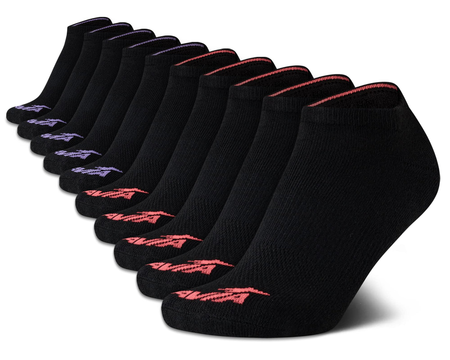 Avia Women's Athletic Low Cut Socks - 10 Pack Performance Stretch Cushioned Ankle Socks for Running and Workout (4-12)