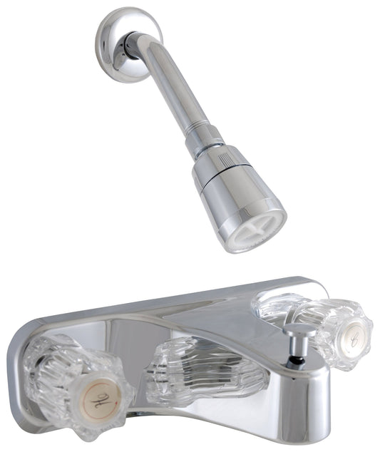 LDR 012 5985CP Tub / Shower Faucet, Double Handles, Chrome