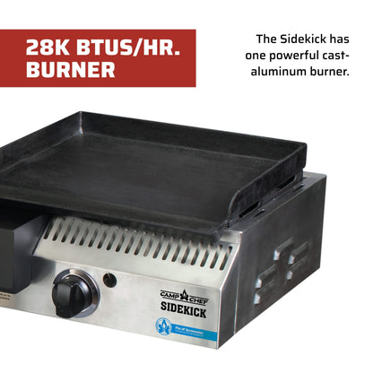 Camp Chef Sidekick Grill Accessory with Flat Top Griddle - Compatible 14" System