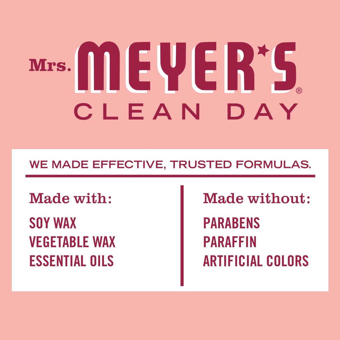 MRS. MEYER'S CLEAN DAY Soy Tin Candle, 12 Hour Burn Time, Made with Soy Wax and Essential Oils, Rose, 2.9 oz