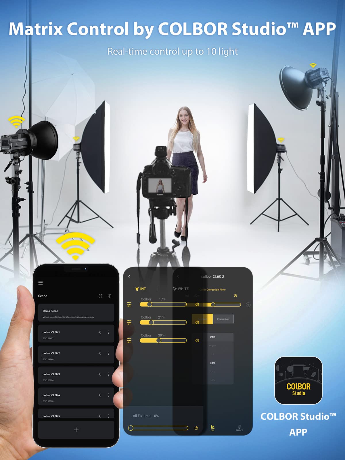 Colbor CL60R 65W RGB COB LED Video Light