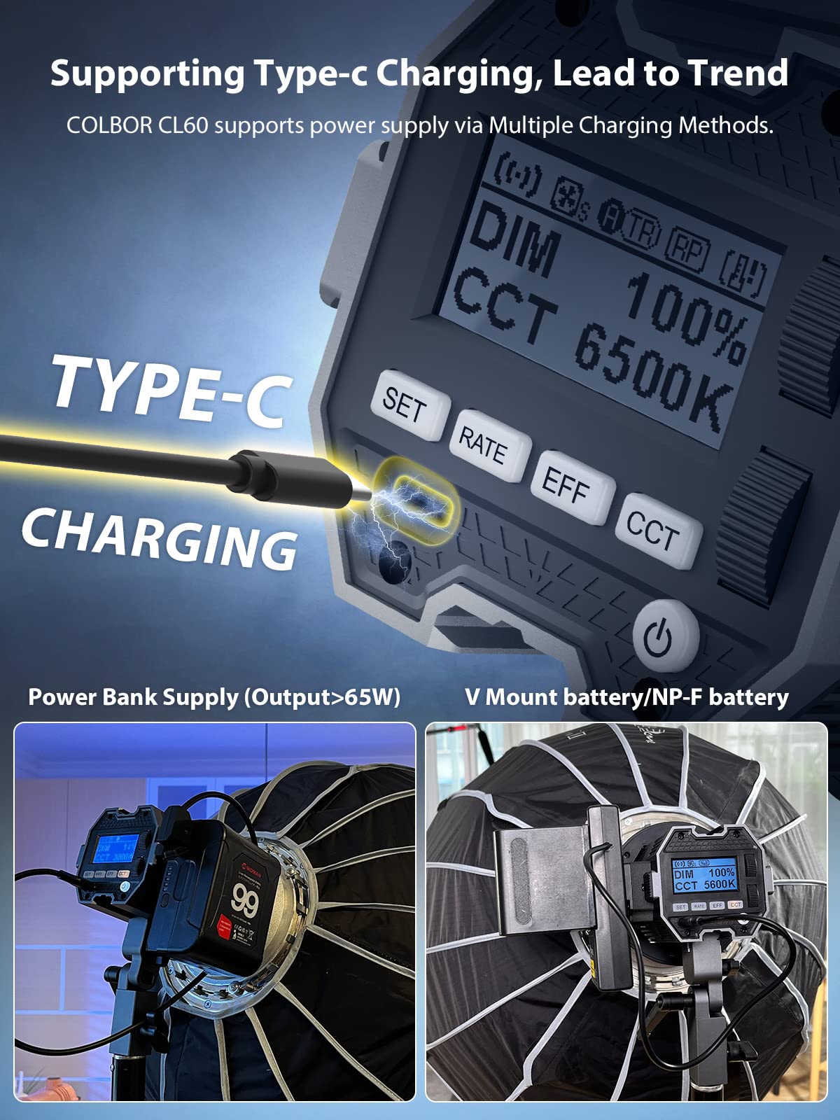 Colbor CL60R 65W RGB COB LED Video Light