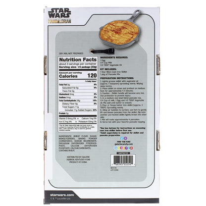 Star Wars DIY Pancake Making Kit, Mandalorian The Child Shaped Cast Iron Skillet with Mix for Pancakes, Baking Gift Sets, 3.52 Ounces