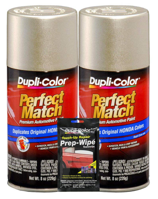 Dupli-Color Seattle Silver Metallic Honda Exact-Match Automotive Paint - 8 oz, Bundles with Prep Wipe (3 Items)
