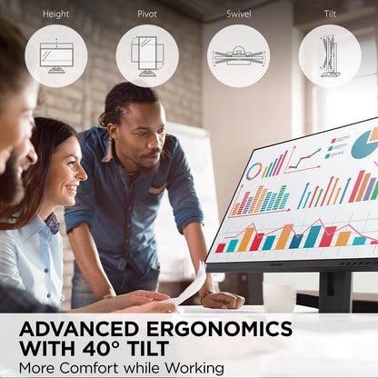 ViewSonic Docking Built-in Gigabit Ethernet and 40 Degree Tilt Ergonomics